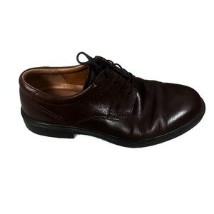 ECCO Men's Arlanda Brown‎ Leather Plain Oxford Dress Shoes- Size 7.5